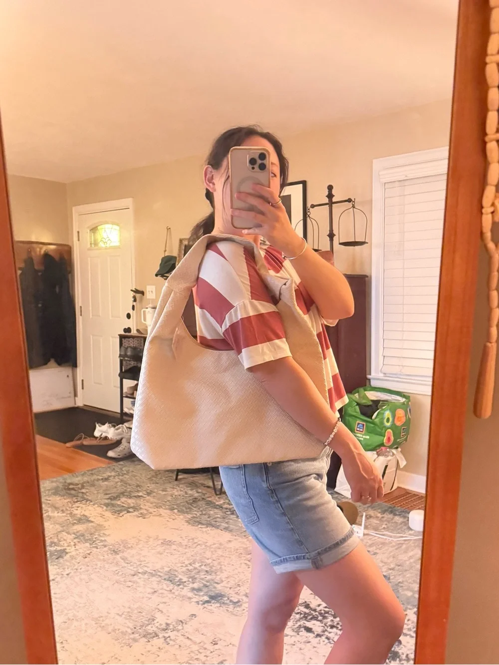 Ulta Beauty Ivory Woven Hobo Shoulder Bag